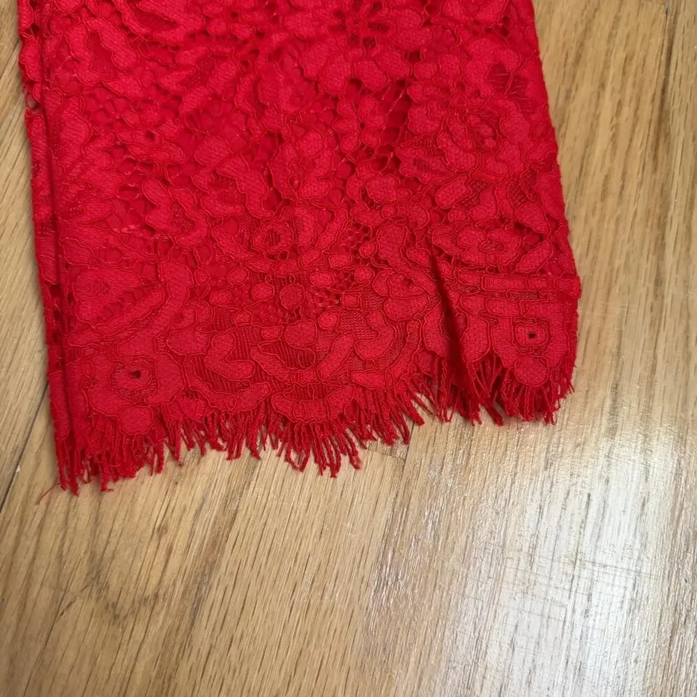 J. Crew Easy Pant in Floral  Lace Red Size 00 - Picture 7 of 12